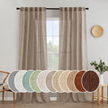 MIULEE Taupe Linen Curtains 108 Inches Long for Bedroom Living Room, Soft Thick Linen Textured Window Drapes Semi Sheer Light Fi