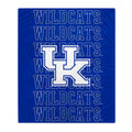 Pegasus Sports NCAA Echo Team Wordmark Plush Blanket- Kentucky Wildcats, Team Color, 60x70