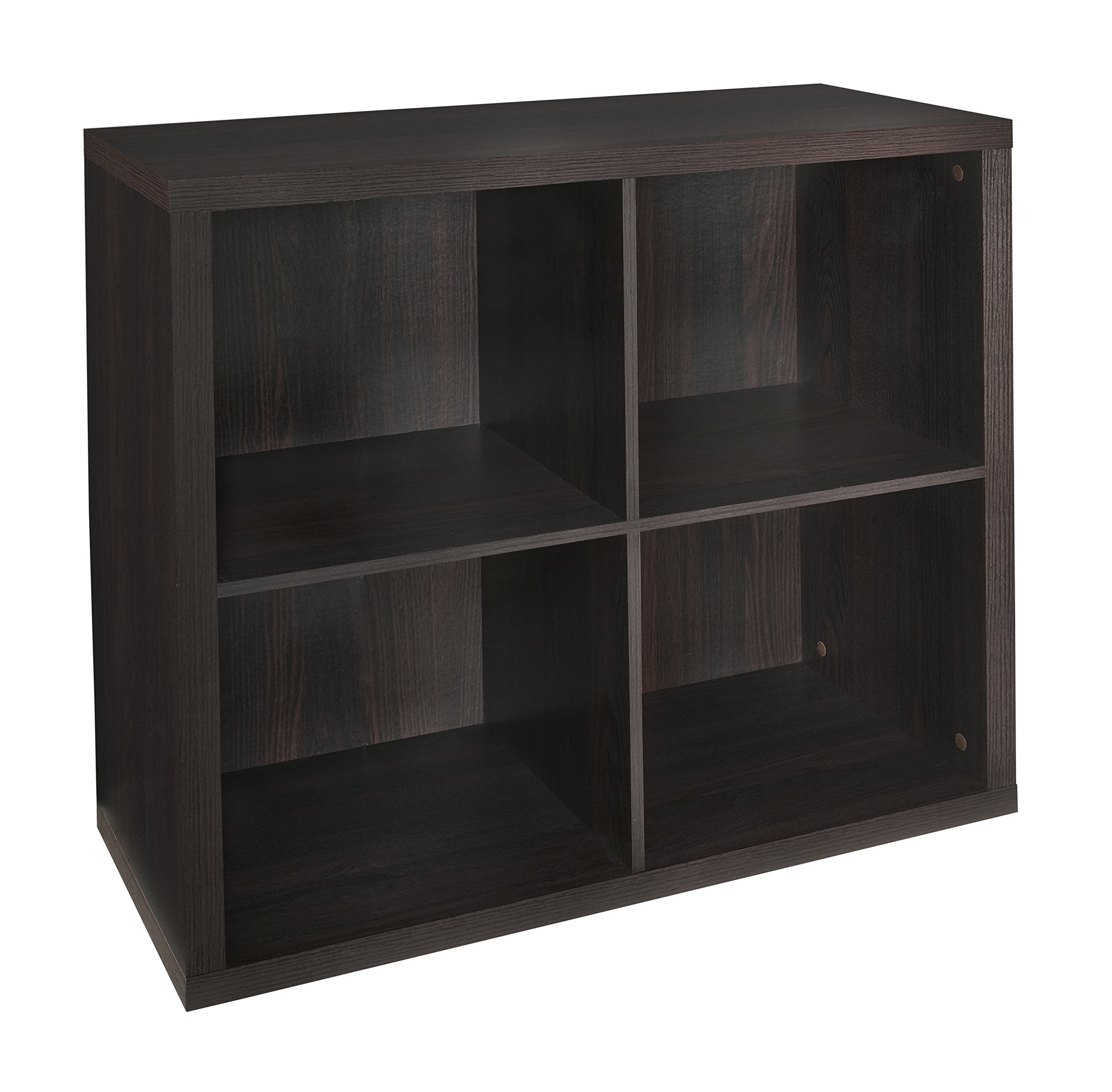 ClosetMaid 4108 Decorative 4-Cube Storage Organizer, Black Walnut