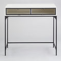 Industrial Farmhouse Style Desk with Storage - White
