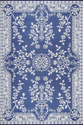 Mad Mats Traditional Outdoor Rug, Reversible Plastic Mat (6 x 9, Oriental Garland - Blue/White)
