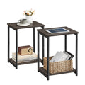 VASAGLE Side Tables Set of 2, Small End Table, Nightstand for Living Room, Bedroom, Office, Bathroom, Chestnut Brown and Classic