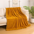 YUSOKI Faux Fur Throw Blanket with 3D Bubbles Super Soft Fuzzy Cozy Thick Blanket for Couch Chair Sofa Gift Home D  cor(Gold,50 