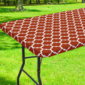 Smiry Rectangle Picnic Table Cover, Waterproof Elastic Fitted Camping Tablecloths for 8 Foot Tables, Wipeable Flannel Backed Vin