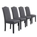 Yaheetech Dining Chairs with Rubber Wood Legs Fabric Upholstered Armless Chairs for Kitchen Dining Room Living Room Hotel Weedin