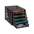 Mind Reader File Storage Drawers, Desk Organizer, Multi-Purpose, Crafts, Office, Metal Mesh, 11L x 14W x 11H, Black, 5 Drawer