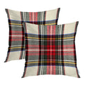 Batmerry Red White Plaid Decorative Pillow Covers, 16 x 16 Inch Colorful Scottish Tartan Plaid Double Sided Throw Pillow Covers 