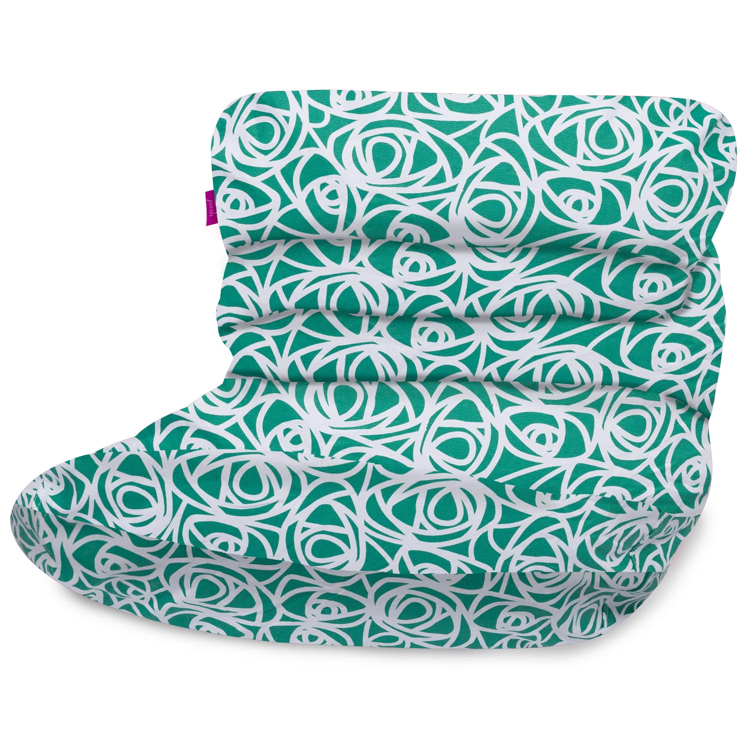 Posh Creations Structured Comfy Bean Bag Chair for Gaming, Reading, and Watching TV, Laguna Lounger, Canvas - Roses Mint