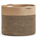 Goodpick Large Cotton Rope Basket 15.8x15.8x13.8 Wicker Basket for Blankets, Toy Storage for Living Room, Jute