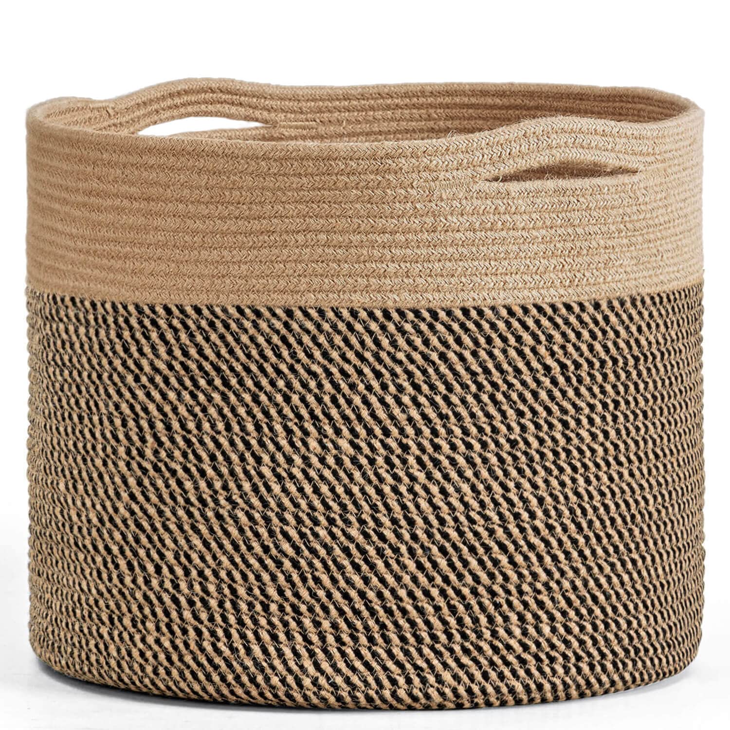 Goodpick Large Cotton Rope Basket 15.8x15.8x13.8 Wicker Basket for Blankets, Toy Storage for Living Room, Jute