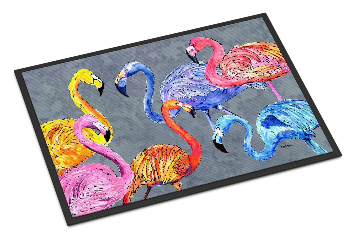 Carolines Treasures Flamingo Six Senses Doormat, 18 x 27, Multicolor