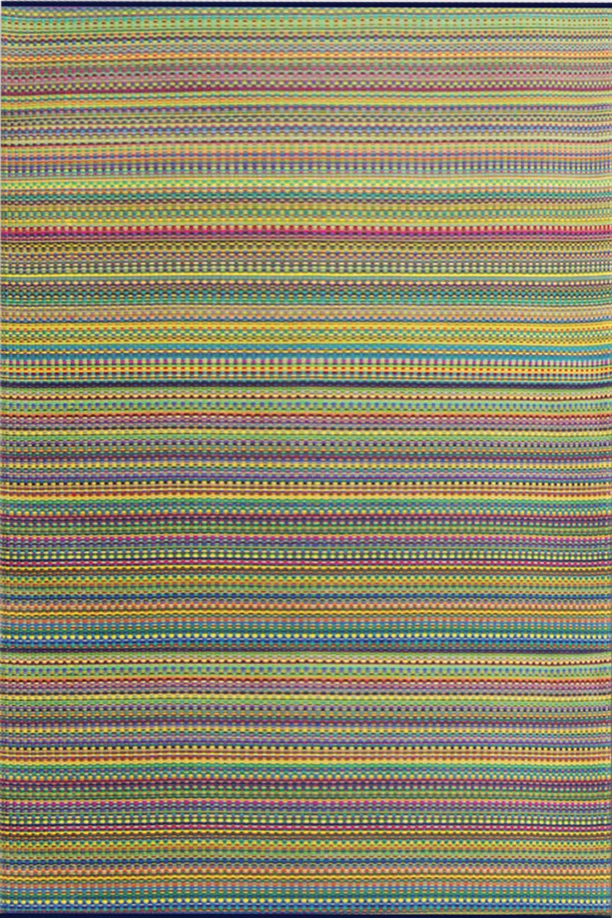 Mad Mats Geometric Outdoor Rug, Reversible Plastic Mat (6 x 9, Mix - Rainbow)