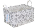 LANGYASHAN Rectangular Storage Bin Collapse Canvas Fabric Cartoon Storage Basket with Handles for Organizing Home Kitchen Boys a