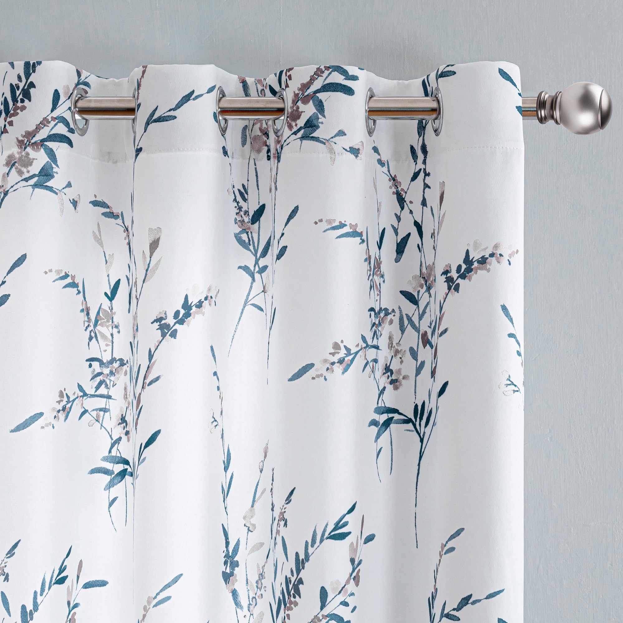 MYSKY HOME Floral Curtains for Living Room 95 Inch Long Thermal Insulated Light Filtering Privacy Protection Curtains for Dining