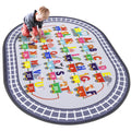 HiiARug Kids Carpet Playmat Rug ABC Alphabet, Numbers, Train and Road Themed Play Rug Educational Classroom Rug Play Mat for Kid