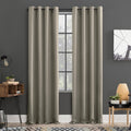 Sun Zero Soho 2-pack Blackout Energy Efficient Grommet Curtain Panel Pair, 54 x 63, Stone