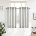 DriftAway Kitchen Curtains Striped Tier Linen Short Curtains Pinstripe Cafe Curtains 45 Inch Length for Living Room Bathroom Chr