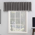Sun Zero Greyson Faux Dupioni Silk Beaded Tassels Thermal Extreme Total Blackout Back Tab Curtain Valance, 50 x 17, Gray