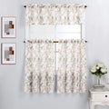 Interior Trends 3 Piece Kitchen Window Curtain Panel Tiers and Valance Set (36 Tiers Set, Bird Blossoms Coral)