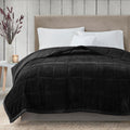 Madison Park Queen Cozy Blanket HeiQ Smart Temperature Plush to Microfiber Reverse Box Quilting, Reversible, Soft All Season, Li
