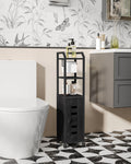 Hzuaneri Bathroom Storage Cabinet - Toilet Paper Storage Cabinet, Small Toilet Paper Holder with 4 Wheels, Bathroom Organizer wi