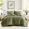 Comfort Spaces Queen Quilt Set Modern Reversible Plaid Coverlet Queen Bedding Set Cozy Quilted Winter Layer, All Season Lightwei