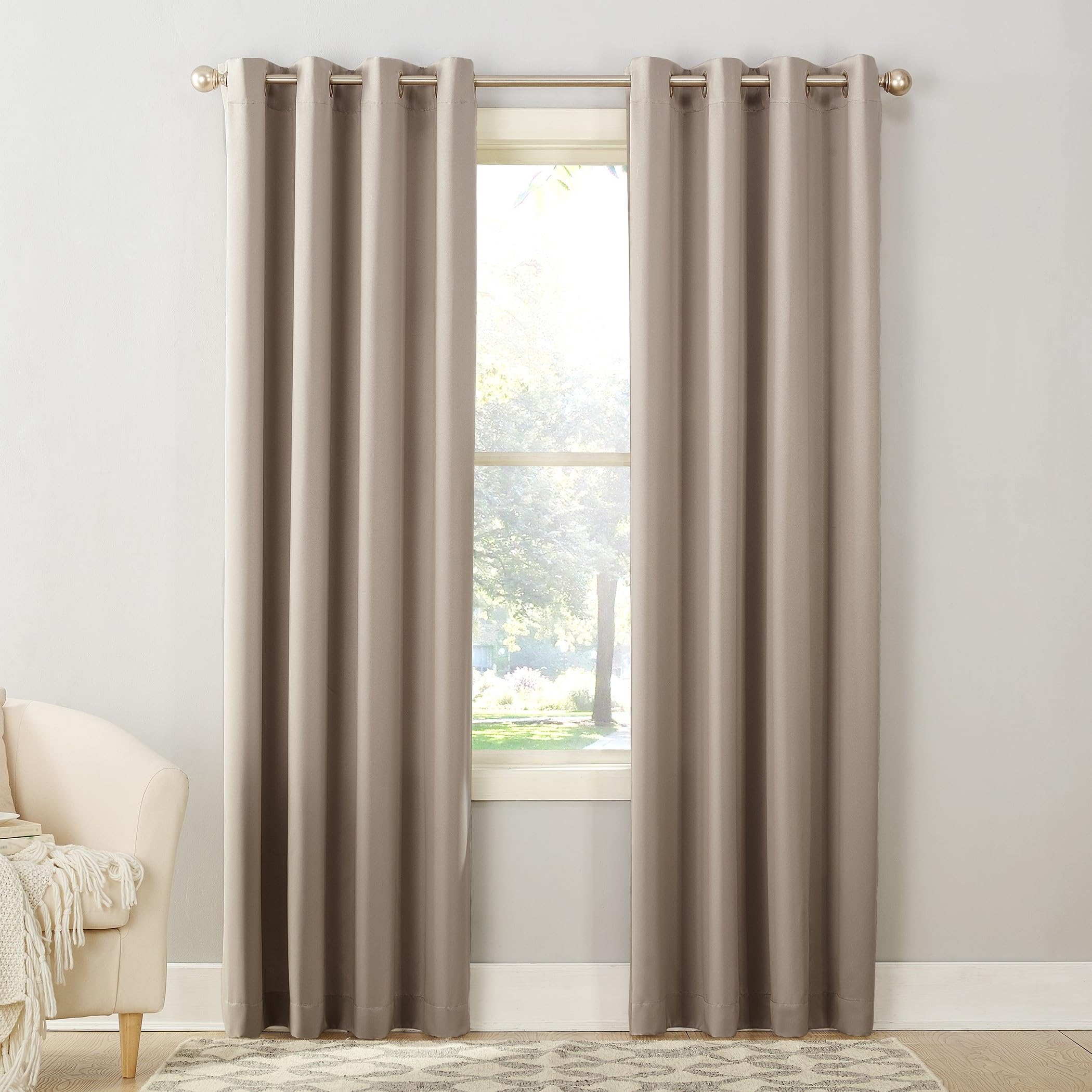 Sun Zero Barrow Energy Efficient Grommet Curtain Panel Pair 54 x 63