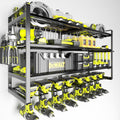 KAFAHOM Power Tool Organizer-8 Drill Holder Wall Mount,4 Layer Heavy Duty Metal Power Tool Storage Rack,Garage Tool Organizer an