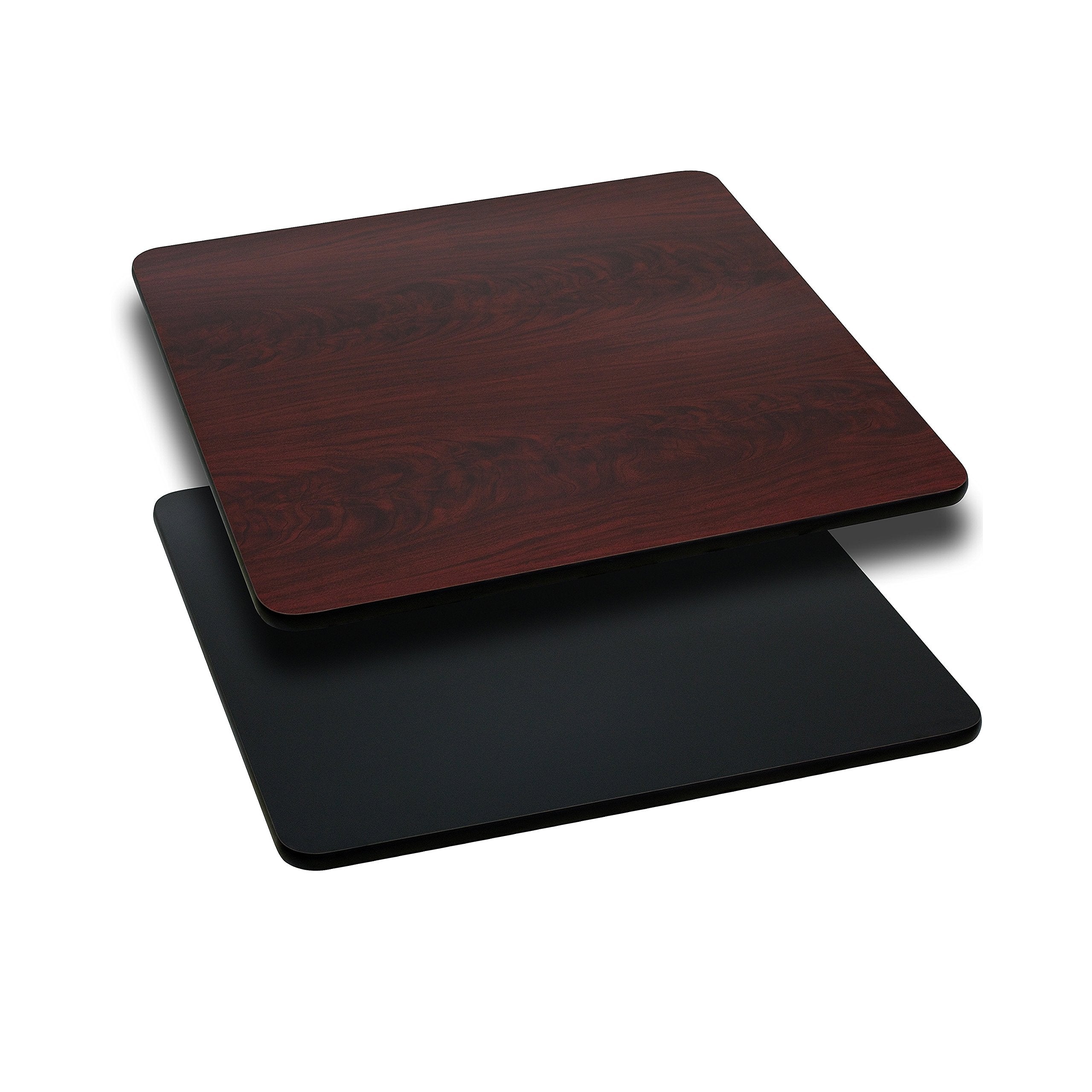 Flash Furniture Glenbrook 30 Square Table Top with Black or Mahogany Reversible Laminate Top