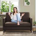 Welzona Loveseat Sofa, 51 Small Sofa Couch for Bedroom, Comfy Teddy Love Seat, Tool-Free Setup Sofas for Living Room, All-Wood S