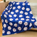 Sviuse Baseball Blanket Blue Baseballs Gifts for Boys Teenagers Men Soft Plush Sport Blankets for Baseball Lover All Season Couc