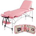 Yaheetech Massage Tables Portable Tattoo Table Adjustable Lash Bed Aluminium 3 Folding Spa Bed with Non-Woven Bag 24 inch Wide P