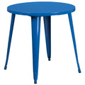 Flash Furniture Jeffrey Commercial Grade 30 Round Blue Metal Indoor-Outdoor Table