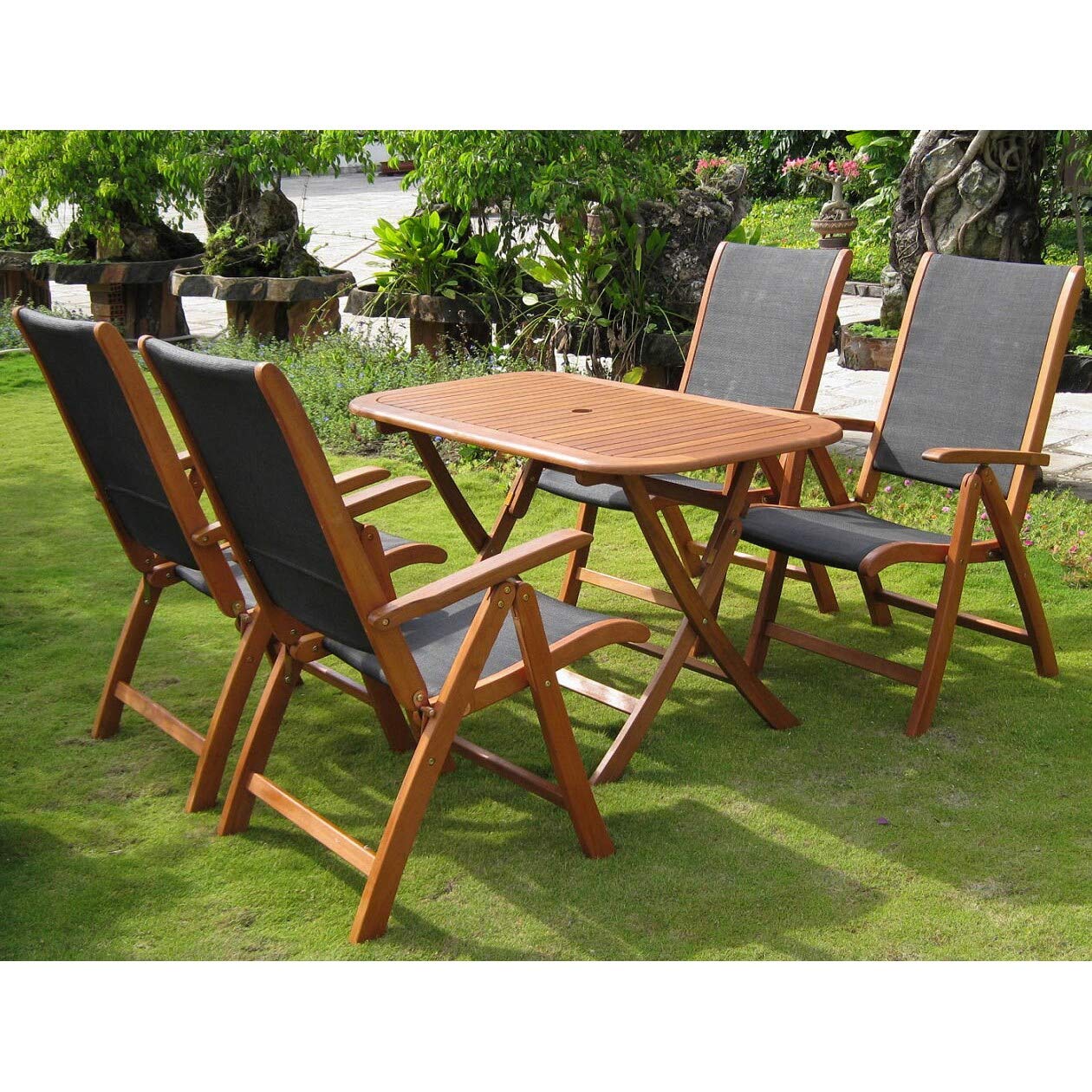 International Caravan Furniture Piece Tordera Royal Tahiti Set of Five Dining Group