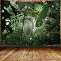 JAWO Green Plant Large Tapestry, Aesthetic Banana Palm Tree Leaves Tapestry Wall Hanging for Bedroom, Tropical Forest College Do