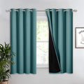 NICETOWN 100% Blackout Curtain Panel, Thermal Insulated Black Liner Curtain for Nursery Room, Noise Reducing and Cold Blocking D