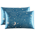 EXQ Home Silky Satin Pillowcase for Hair and Skin,Printed Cooling Pillow Cases Standard Size Set of 2 Satin Pillow Case 2 Pack w