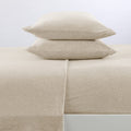 3 Piece Jersey Knit Twin XL Cotton Blend Oatmeal Sheet Set | Ultra-Soft T-Shirt Jersey Bedding Sheets & Pillowcases | Heathered,