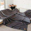 Big Blanket Co Original Stretch Light Grey | Extra Large 100 Square Feet Soft, Giant Blanket | Fits The Whole Family | The Bigge