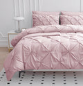 Lane Linen Cal King Comforter Set, 7 Piece Cal King Bedding Set - Pintuck Style, Soft Comforter Sets with Sheets & Shams - Sepia