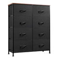 WLIVE Tall Fabric Dresser with 8 Drawers, Storage Tower with Fabric Bins, Double Dressers, Chest of Drawers for Closet, Bedroom,