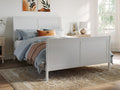 AFI, Portland Full Size Low Profile Platform Bed with Matching Footboard, White