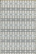 Mad Mats Geometric Moroccan Grey & White Outdoor Rug, Reversible Plastic Mat for Patio, Porch, Poolside, Mudroom, Camping, RV, D