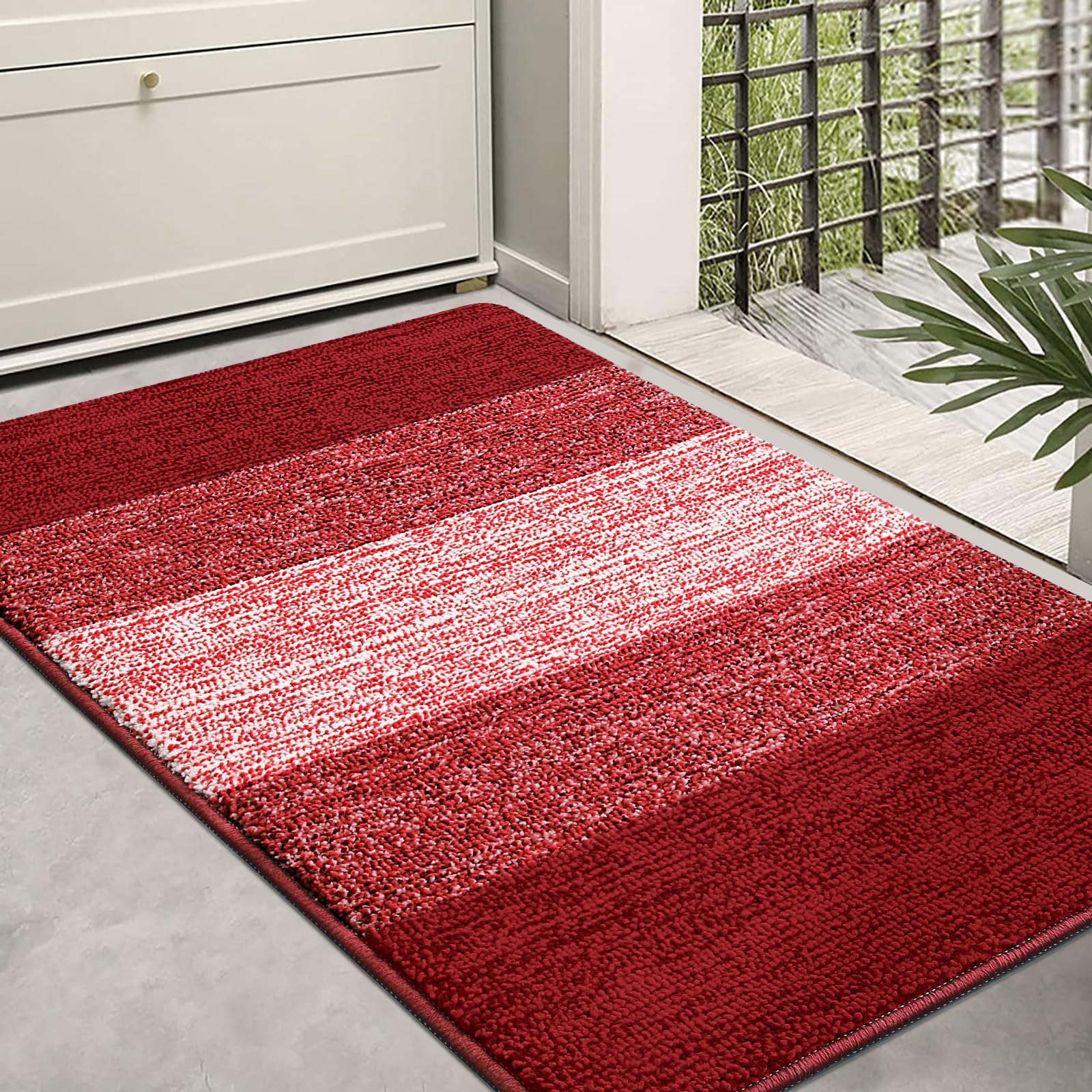 Kitinjoy Indoor Door Mat, 36x24 Non-Slip Absorbent Dirt Trapper Entrance Mat, Low-Profile Washable Inside Floor Mat, Sturdy Soft