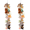 Yalikop 2 Pieces Stuffed Animals Storage Chain Toy Chain Organizer with 40 Pieces Plastic Clips, 2 Pieces Ceiling Hook and Door 