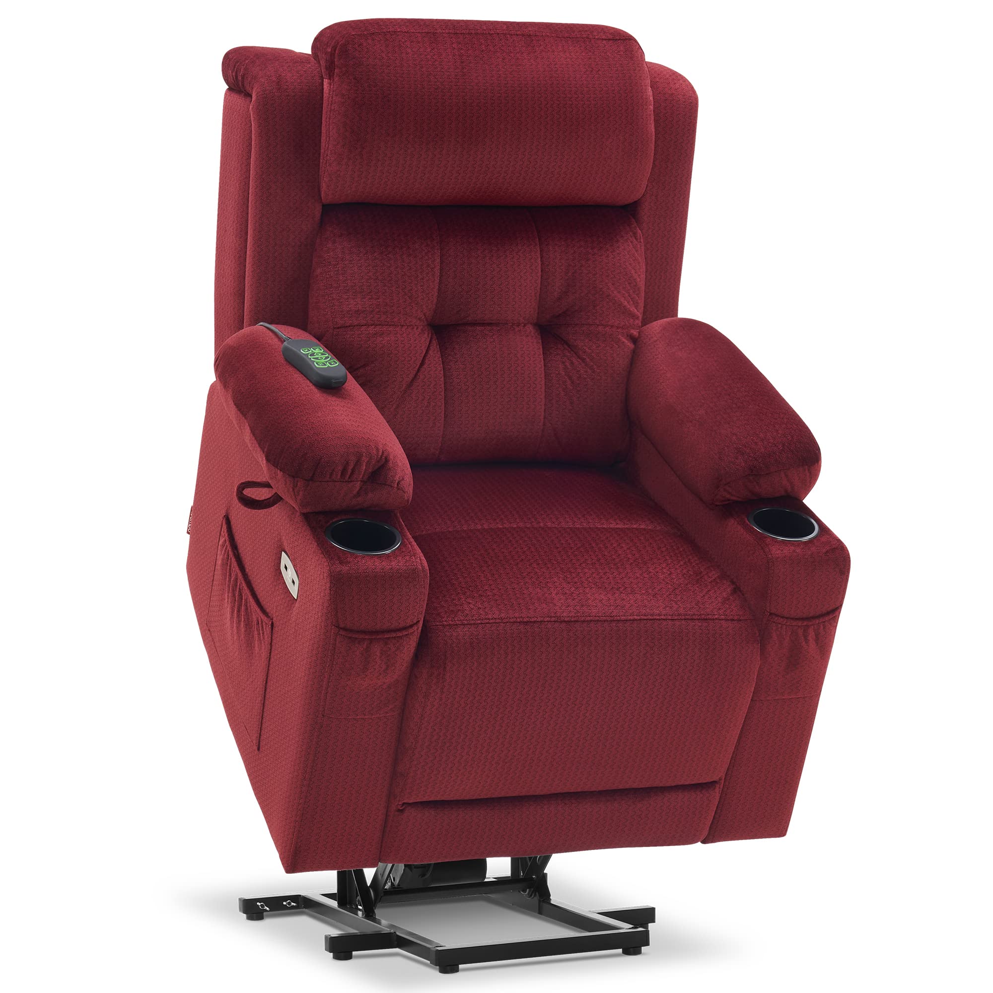 MCombo Small Triple Motor Power Lift Recliner Chair with Massage and Heat for Petite Elderly People, Adjustable Headrest, Infini