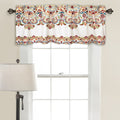 Lush Decor Clara Valance Paisley Damask Print Bohemian Style Single Curtain, 18    x 52   , Turquoise and Tangerine