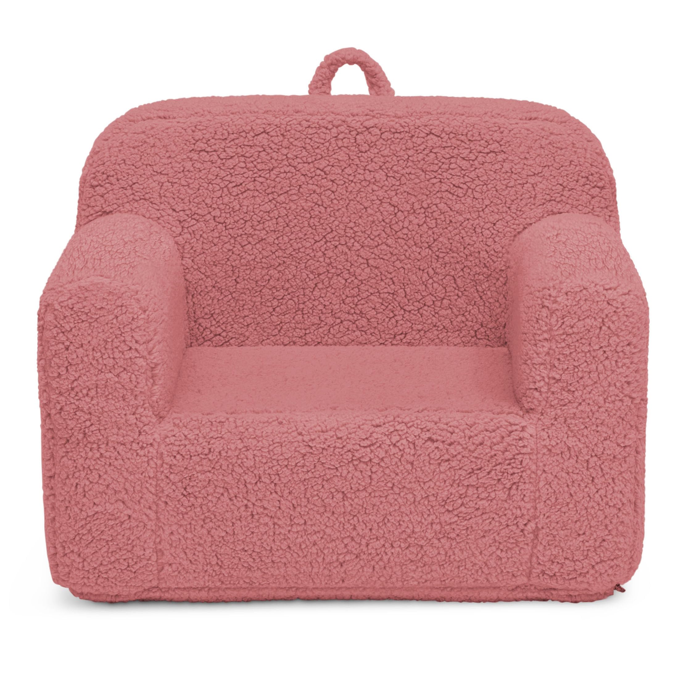 Delta Children Sherpa Cozee Chair - Foam Kids Chair for Ages 18 Months and Up, Rose