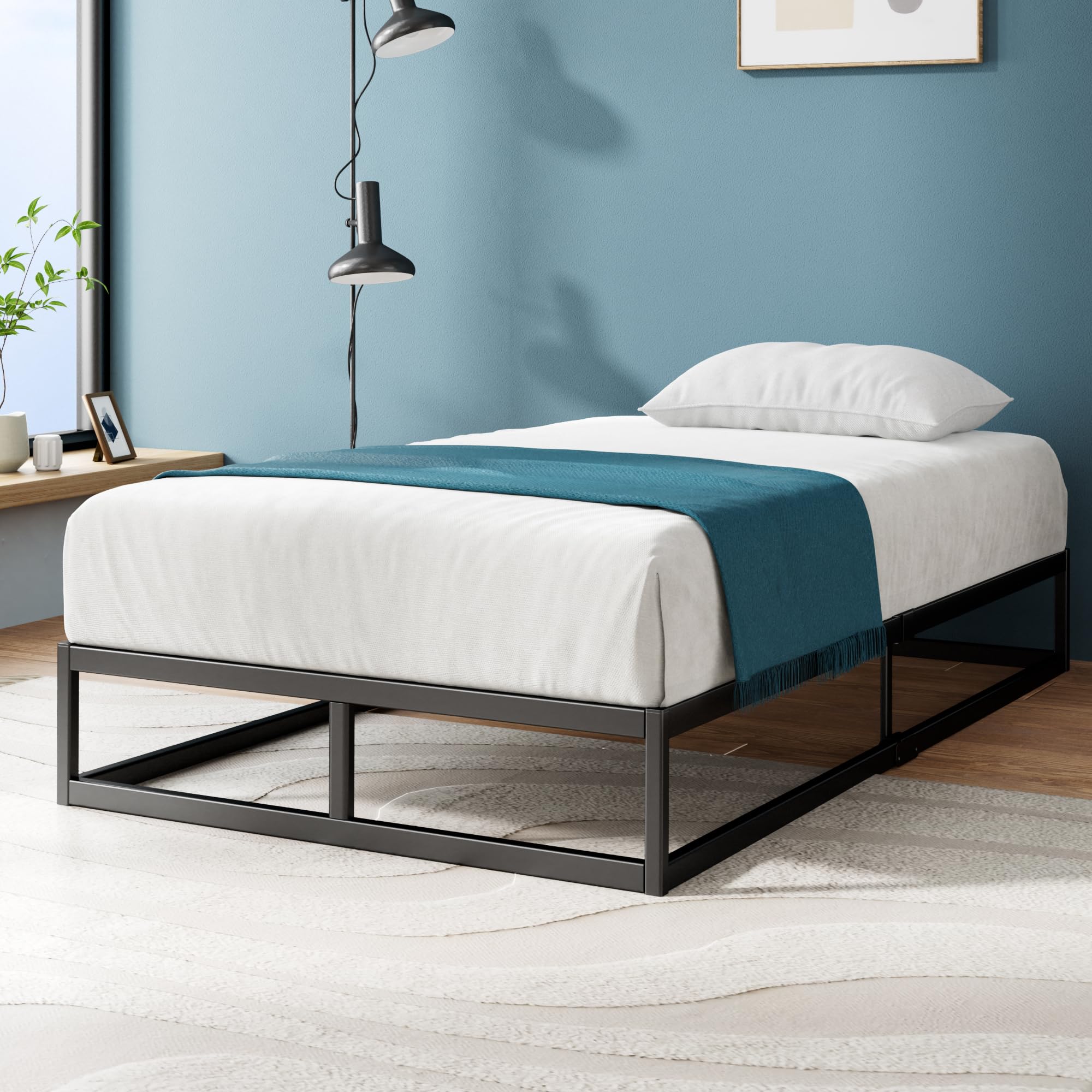 ZINUS Joseph 10 Inch Platform Bed Frame, Wood Slat Support, No Box Spring Needed, Eco Friendly WonderBox(TM) Packaging, Easy Ass