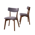 Christopher Knight Home Abrielle Mid-Century Modern Fabric Dining Chairs with Natural Walnut Finished Rubberwood Frame, 2-Pcs Se
